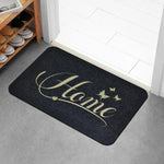 tapis d'entrée gris moderne antidérapant imperméable lettres stylisées coeur doré 60x40cm salon bain