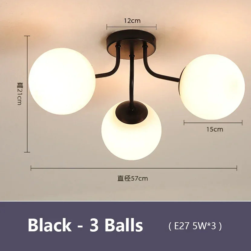 plafonnier moderne or noir boules translucides contemporain éclairage intérieur invisible led chambre salon