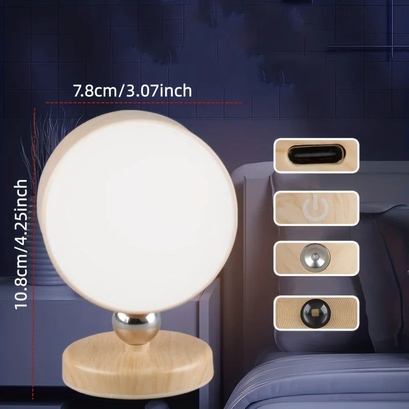 lampe table aimantée rechargeable couleurs variables éclairage doux moderne bois naturel blanc