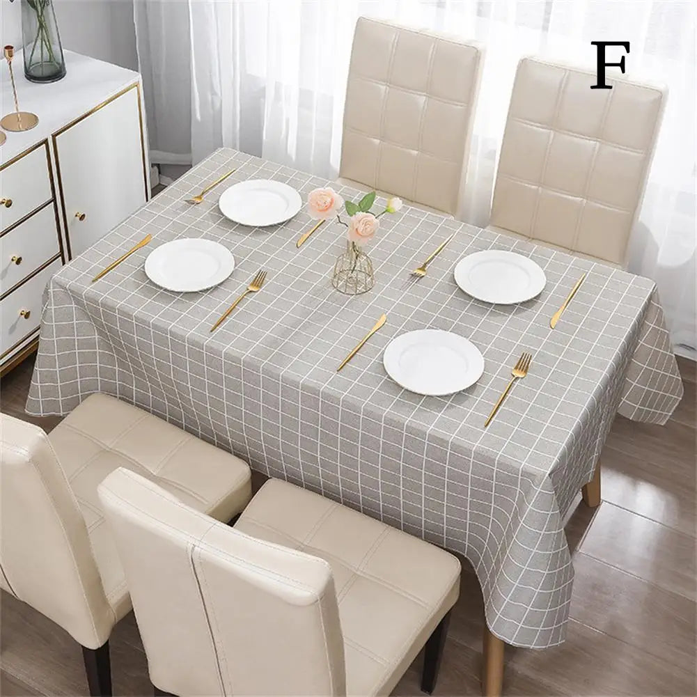 nappe table carreaux beige verte rose moderne minimaliste imperméable anti poussière facile nettoyage intérieur