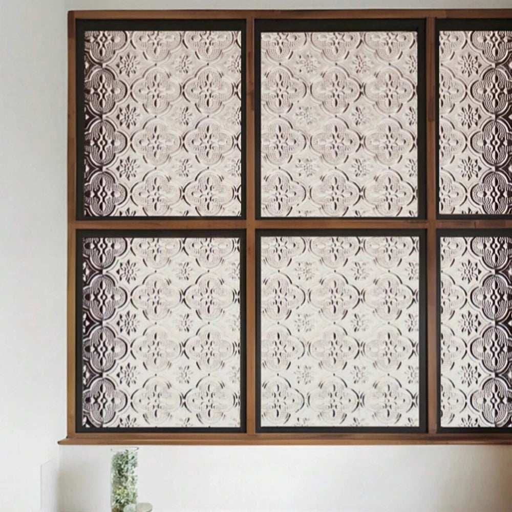 film décoratif fenêtre transparent motifs géométriques adhésif moderne stickers intérieur vitre geometrie