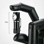 lampe torche led noire texturée moderne clip modes éclairage rechargeable camping pêcheextérieur