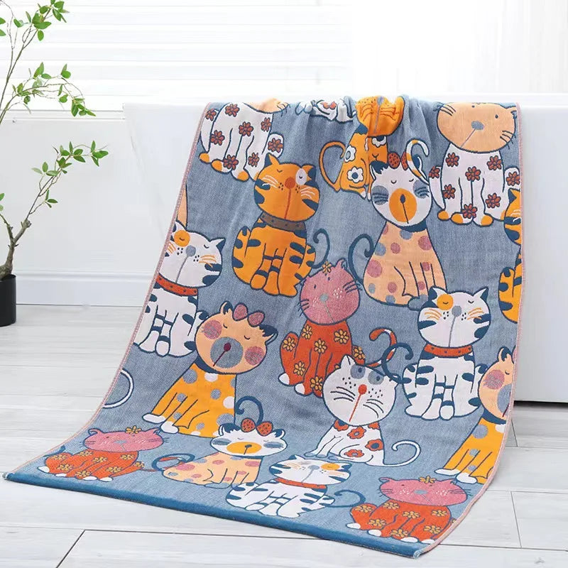 serviette bain coton bio rapide absorbant moderne motif géométrique blanc bleu orange gris