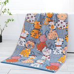 serviette bain coton bio rapide absorbant moderne motif géométrique blanc bleu orange gris