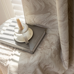 rideau fenêtre classique polyester effet marbre beige opacité totale élégant