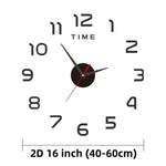 horloge murale moderne quartz aiguille adhésive or rouge noir salon
