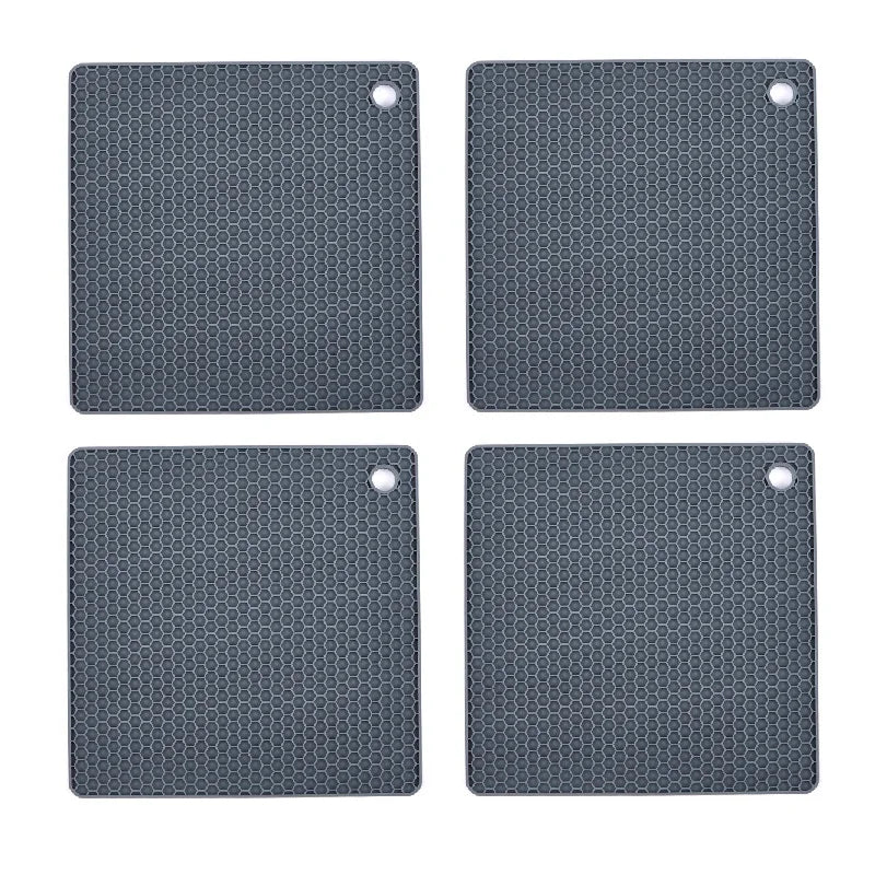 tapis protection cuisine silicone rouge gris moderne texture hexagonale imperméable anti brûlure