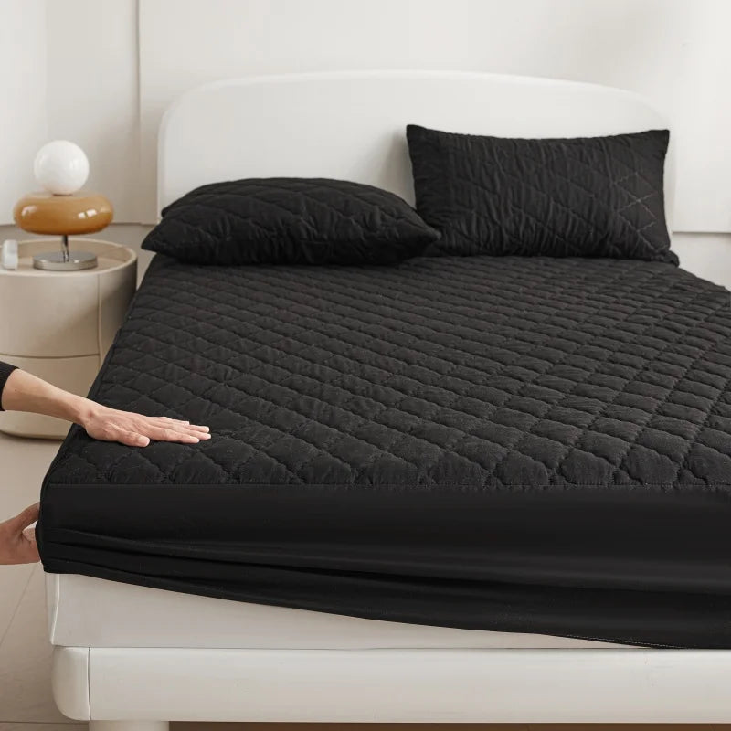 protège matelas imperméable antiallergique quilté gris moderne 14 pouces maison