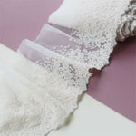 ruban dentelle fleurs blanches mariage translucide classique élasthanne polyester largeur sixteen cm erotique deco