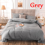 ensemble literie polyester uni noir gris moderne taie oreiller housse couette qualité