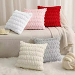 housses coussin motif cœurs polyester blanc rose rouge gris orange jaune doux confortable maison