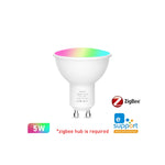 ampoules led intelligentes wifi zigbee e27 e14 gu10 rgbcw 2700 6500k blanc multicolore transparent