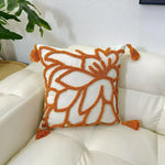 taies d'oreiller boho chic motif soleil doré brodé texture épaisse 45x45cm blanc decoration maison