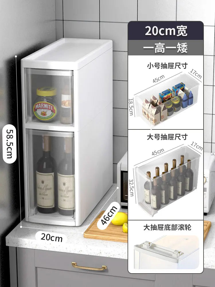 rangements modular meuble blanc transparent conteneurs etiquettes cuisine moderne 14cm 16cm 20cm