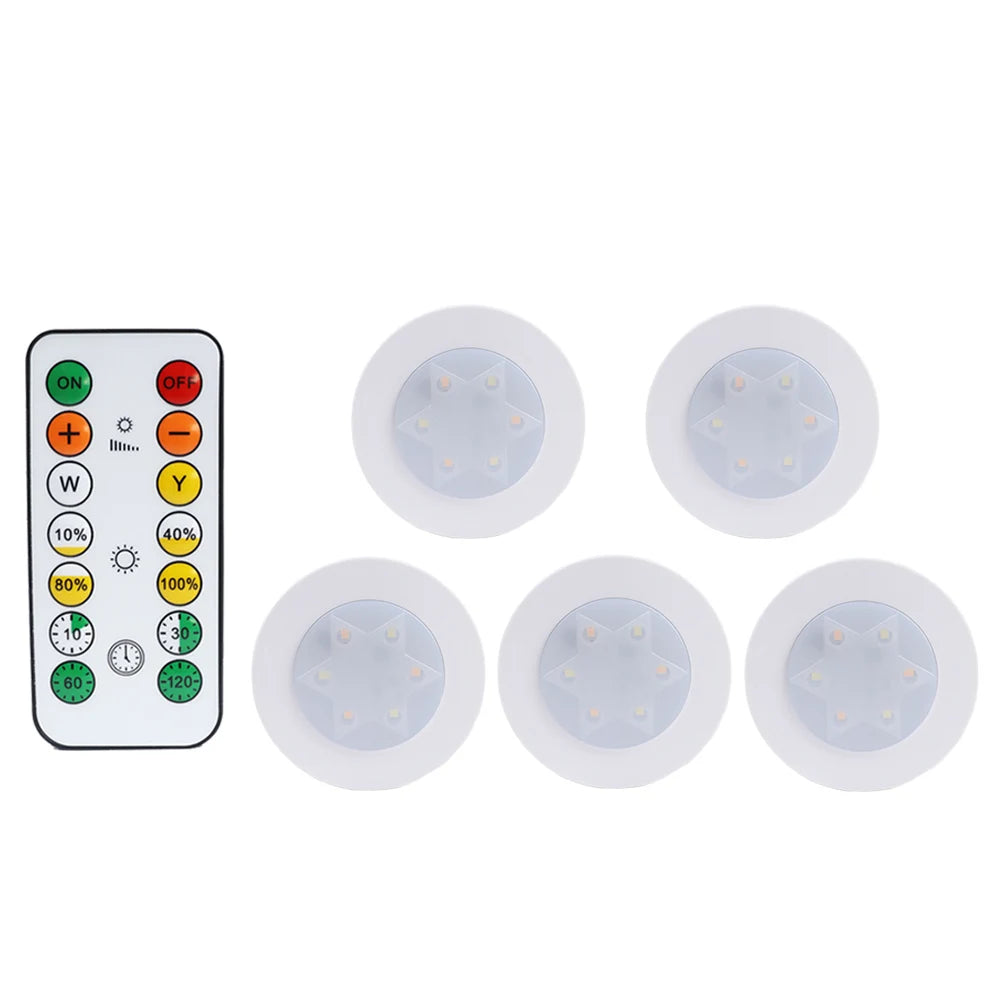 lampe led ronde noir blanche télécommande éclairage nuit chambre placard rechargeable batterie sèche moderne