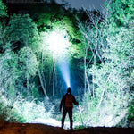 lampe frontale rechargeable led noire moderne ceinture ajustable mode chasse pêche