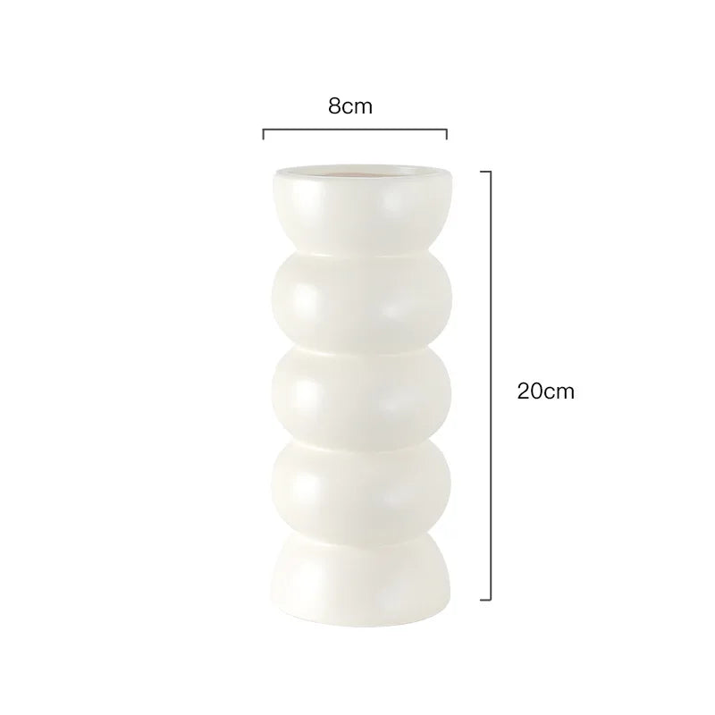 vase céramique noir moderne rond concave décoration intérieure hydroponique arrangement fleurs