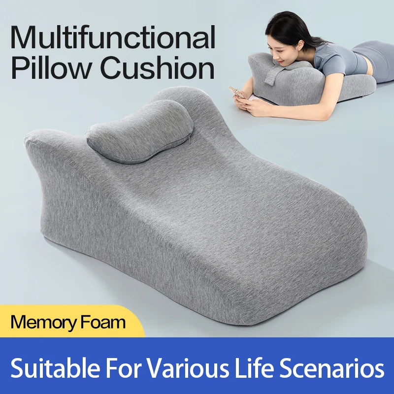 coussin multifonctionnel gris mousse mémoire forme polyester contemporain