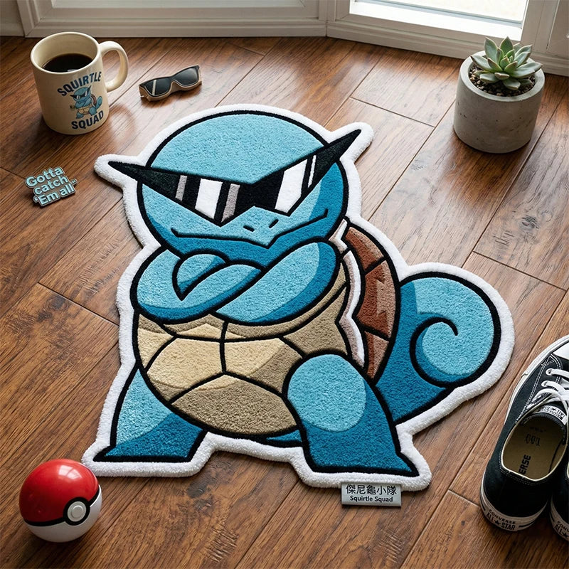 tapis anime tortue bleu beige moderne tapis polyester géométrique cartoon chambre enfants adultes