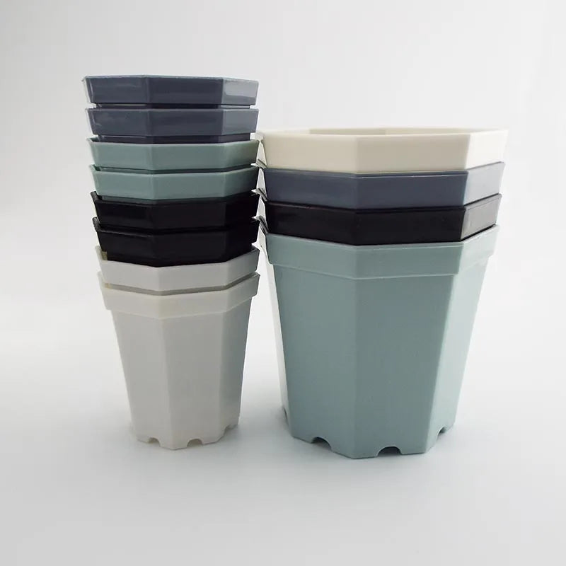 Pots plante modernes plastique blanc noir gris bleu 10x8x9.5cm 6.8x4.8x7.4cm minimaliste