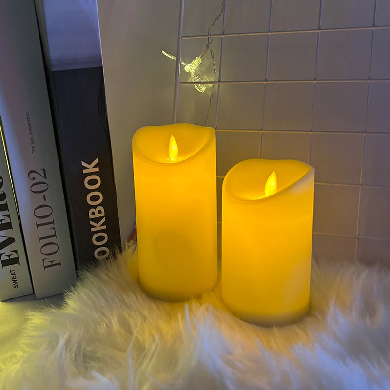 bougies led blanc crème effet flamme réelle sans danger moderne décoration mariage fêtes rondes