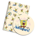 coussin pop art personnages animés bob l'éponge bleu rose polyester