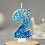 bougies chiffre pailletées bleu clair bleu foncé anniversaire décoration festive números personnalisables