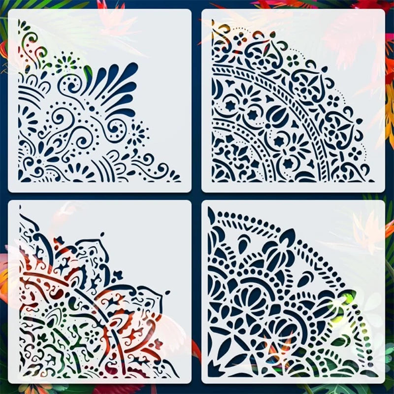 pochoirs peinture blancs floral ajouré art nouveau opaques murs sols meubles toiles