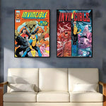 affiche invincible comics multicolore personnages dynamique moderne cadre fácil appliquer decoration