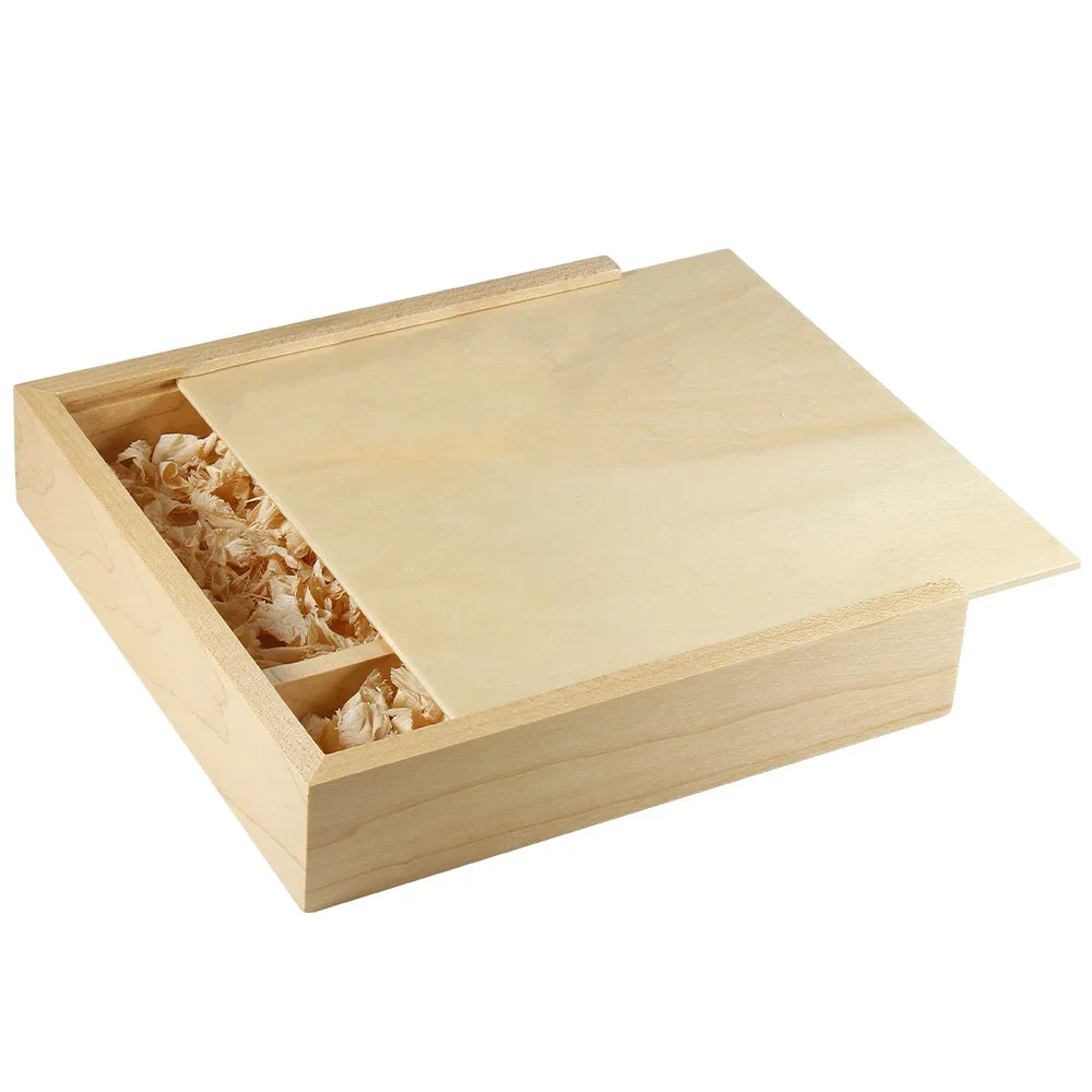 boîte bijoux bois marron foncé réutilisable moderne rangement minimaliste respectueux environnement mariage noël cadeau