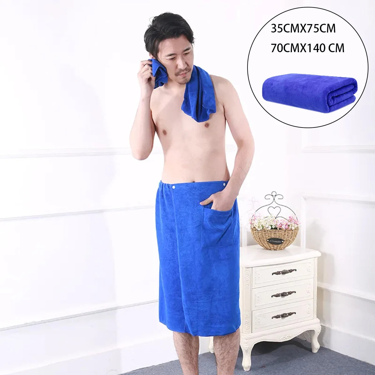 serviette bain velours bleu moderne poche rapide absorbant machine transparente