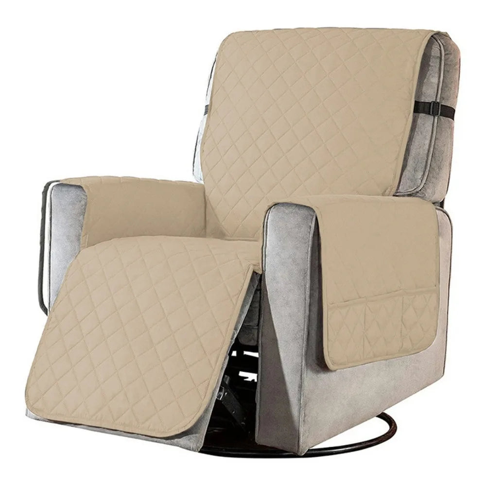 housse fauteuil moderne quilted vert gris beige antidérapante poche sécurité 100 polyestèreversible accueil