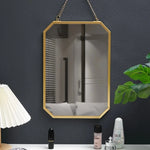 miroir mural or moderne bordure octogonale minimaliste chaines petite taille grande taille