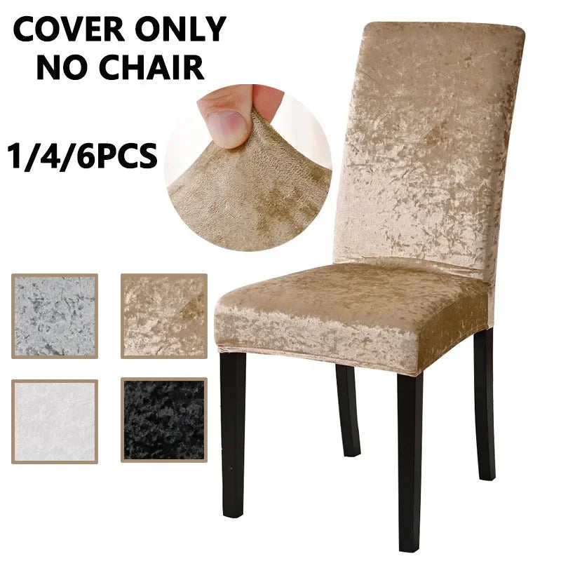 housses chaise velours moderne beige gris blanc élastiques amovibles extérieur fauteuil polyester spandex