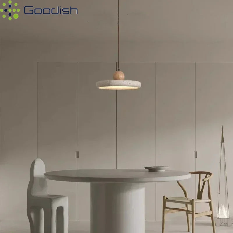 Suspension lumineuse pierre naturelle gris clair texture béton moderne minimaliste 249 2000 lumens