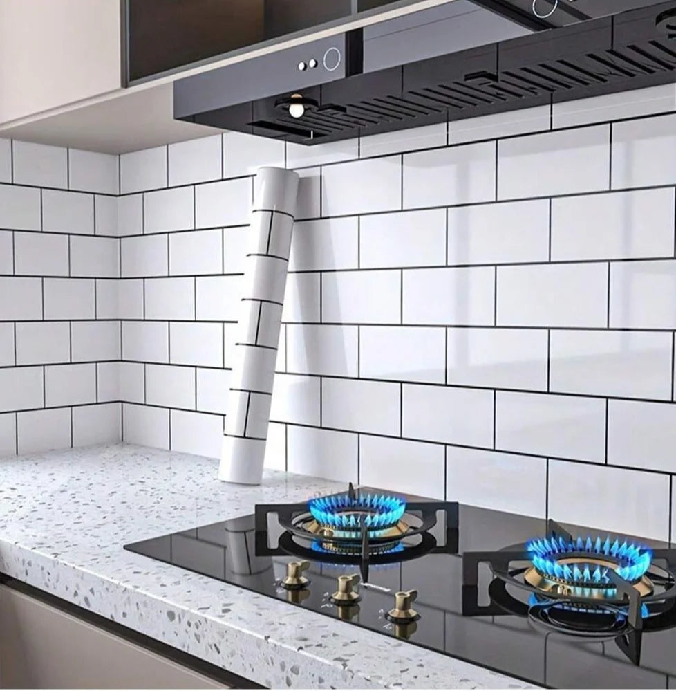 panneau decoratif mural moderne rayures horizontales blanc noir adhésif pvc dimension
