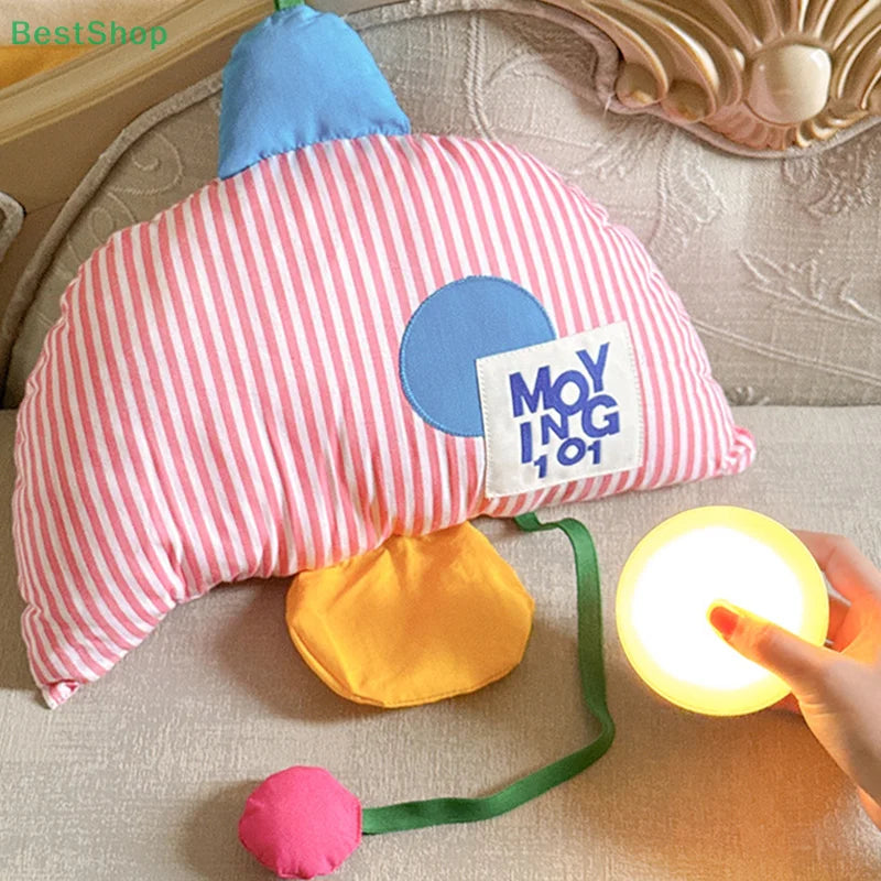 veilleuse d'ambiance rechargeable forme dessin animé couleur rose lumineuse chambre enfantinaire