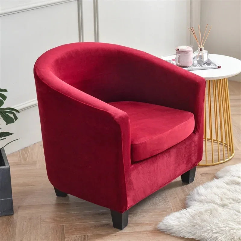 housse fauteuil club velours extensible canapé place salon coussin