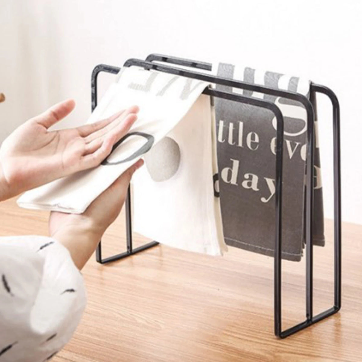 porte serviettes acier noir moderne imperméable serviettes rangement vaisselle étendoir support plat