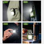lampe torche led rechargeable vert noir aimantée compacte moderne camping randonnéeurgence travailextérieur