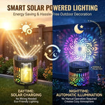 lampe solaire décorative mandala noire ajourée moderne auto allumage extérieur jardin clôture patio