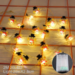 guirlande lumineuse noel personnage pere noel bonhomme neige renne jaune rouge ornement decoration festive