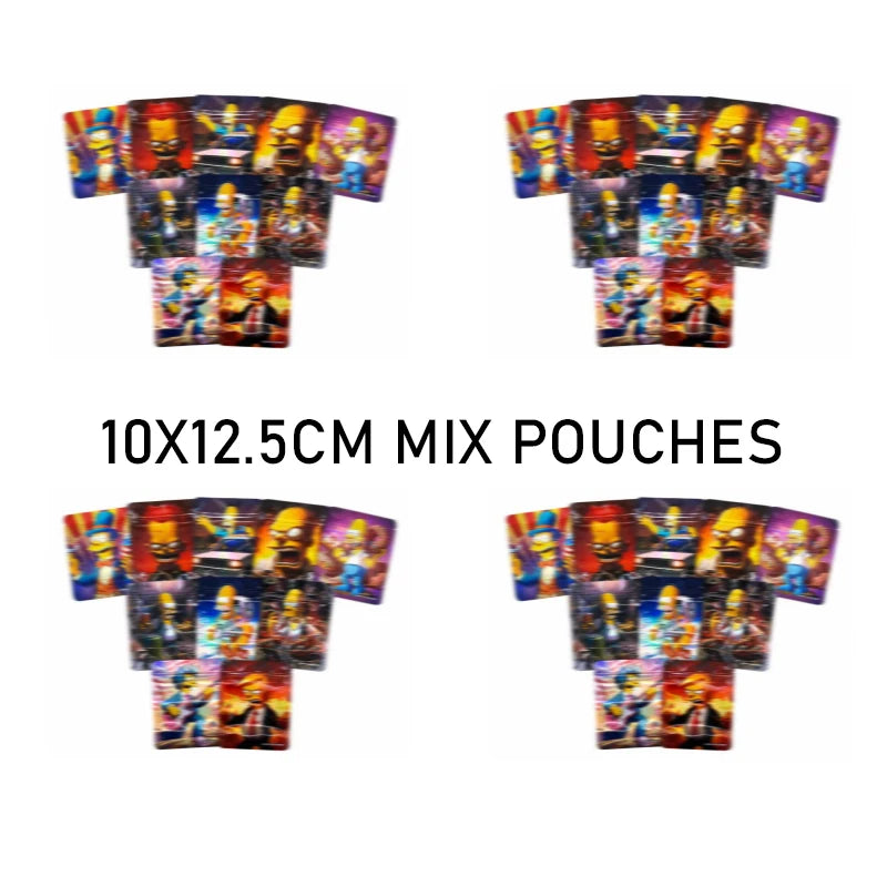pochette plastique opaque dessin animé sac rangement biscuits épices fermeture éclair motif multicolore