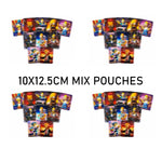 pochette plastique opaque dessin animé sac rangement biscuits épices fermeture éclair motif multicolore