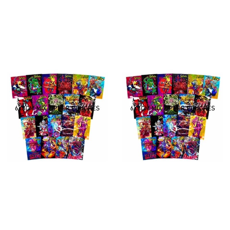 pochettes zippées multicolores imprimées graphiques 6x8cm opaques modernes respectueux environnement 100pcs