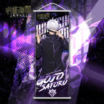 décorations anime bannières illustrées suspendues gojo satoru jujutsu kaisen vert noir bleu