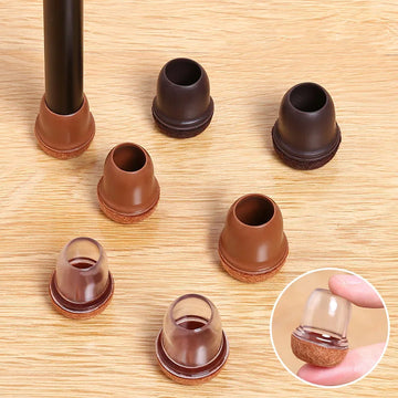 protège pieds meuble silicone transparent marron adhésif anti bruit anti rayure tapis sol chaise
