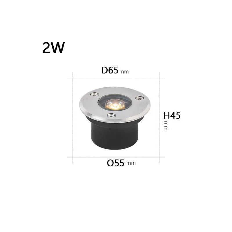 lumière led spot sous terrain ip67 inoxydable moderne 10w 12w argent noir