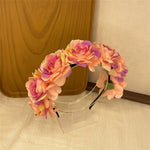 couronne fleurs artificielles bohème rouge rose blanche violette cheveux décoration mariage anniversaireintérieur