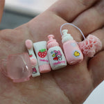 miniatures produits soins personnels rose blanc motifs fruits coeurs cartoon mignon ensemble ACCESSOIRE POUPEE